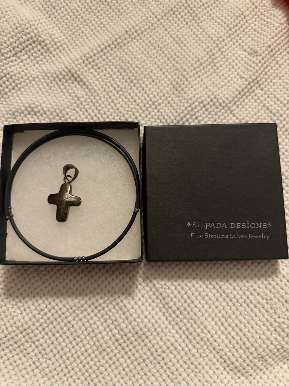 Silpada Black Cross Pendant Necklace
